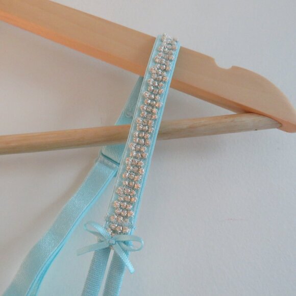 MARIE JO L'AVENTURE Eloise Plunge Floral Lace Bra in Sea Clearwater Green 32E - Picture 4 of 14